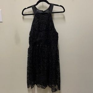 Black lace mini dress